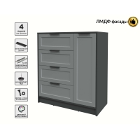 Тумба Тренд КТ-Т90 (Антрацит ЛДСП/ Серый ЛМДФ) Ш900 В1020 Г451